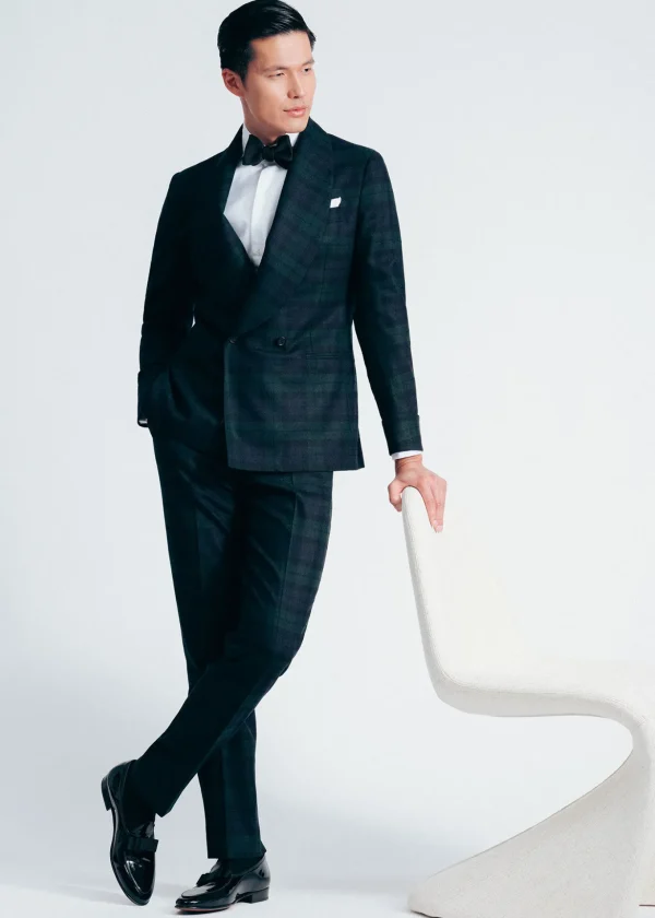 Black Watch Shawl Collar Suit