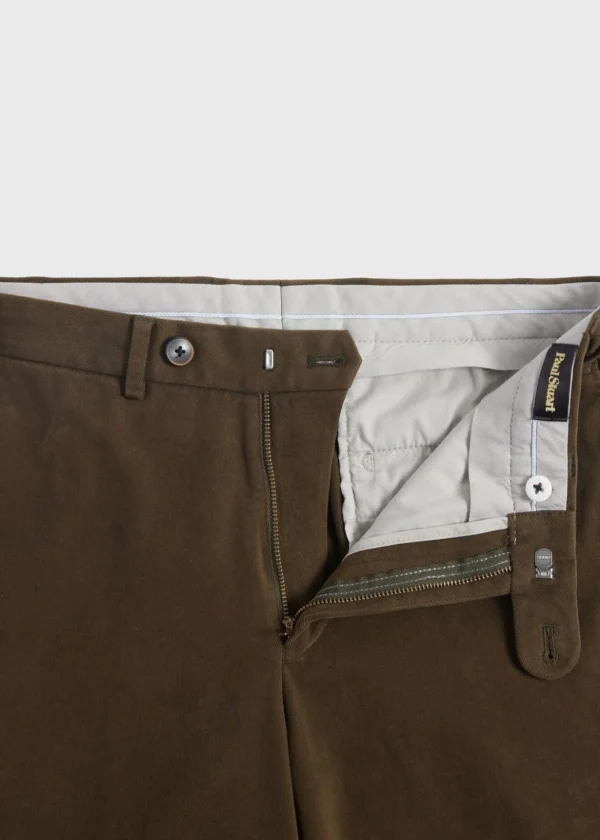 Brushed Cotton Plain Front Newton Pant