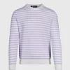 Cashmere & Linen Striped Crewneck Sweater