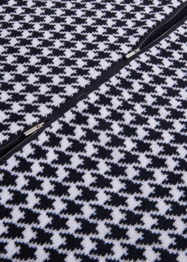 Cashmere Houndstooth Full Zip Sweater