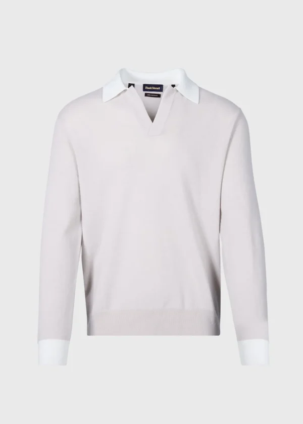 Cashmere Open Collar Polo