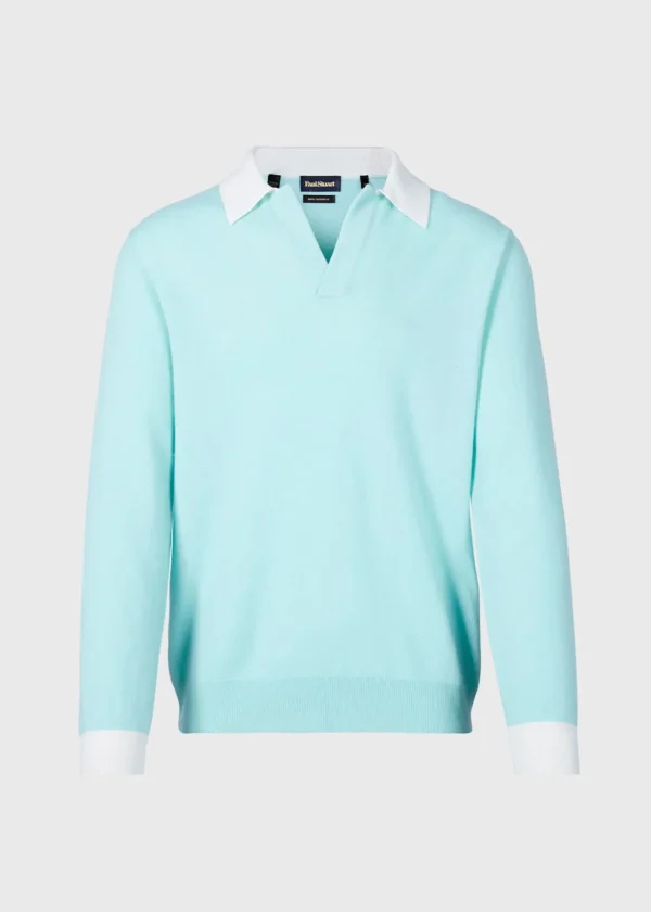 Cashmere Open Collar Polo