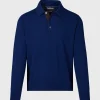 Cashmere Polo With Suede Trim