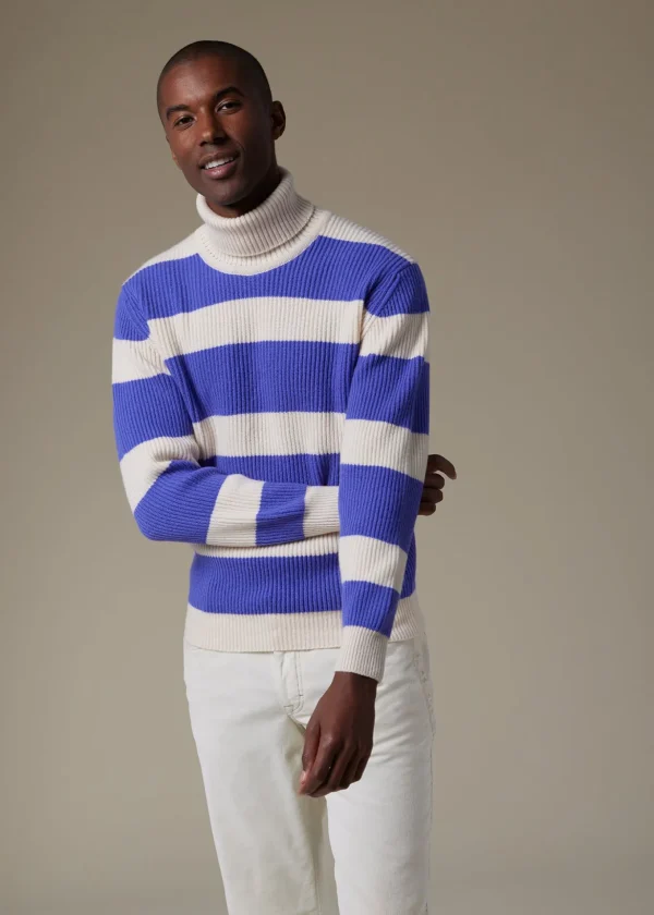 Cashmere Striped Turtleneck
