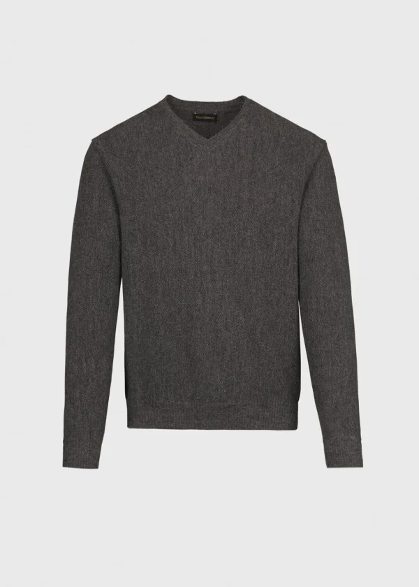 Classic Alpaca Links V-Neck Sweater