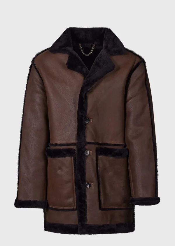 Cocoa Suede Shearling Coat