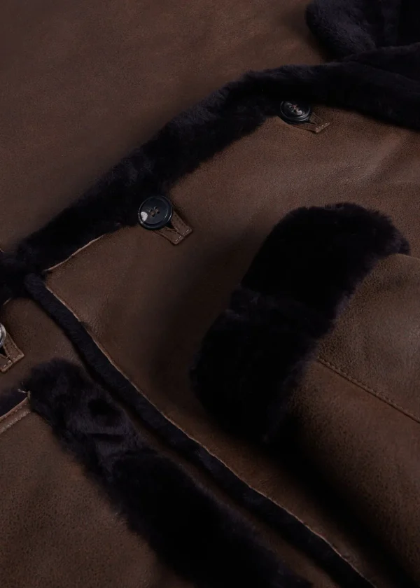 Cocoa Suede Shearling Coat