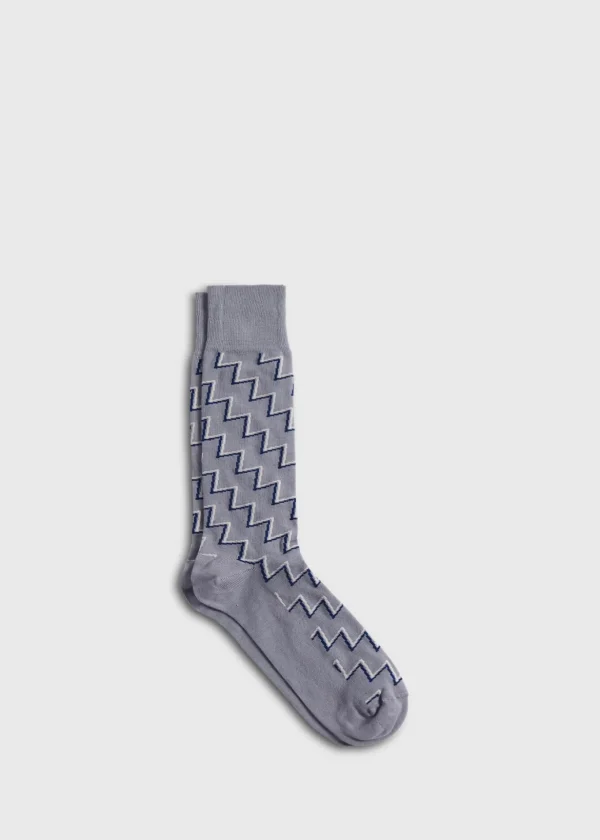 Cotton & Cashmere Blend Zig Zag Sock