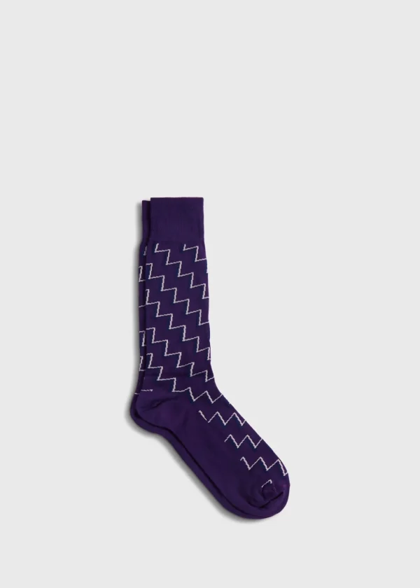 Cotton & Cashmere Blend Zig Zag Sock