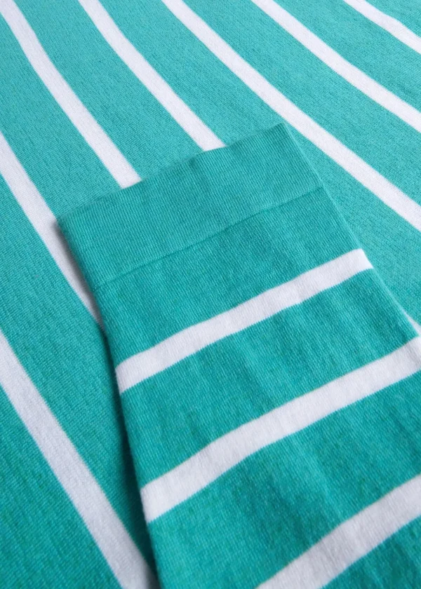 Cotton & Cashmere Boat Neck Stripe Pullover