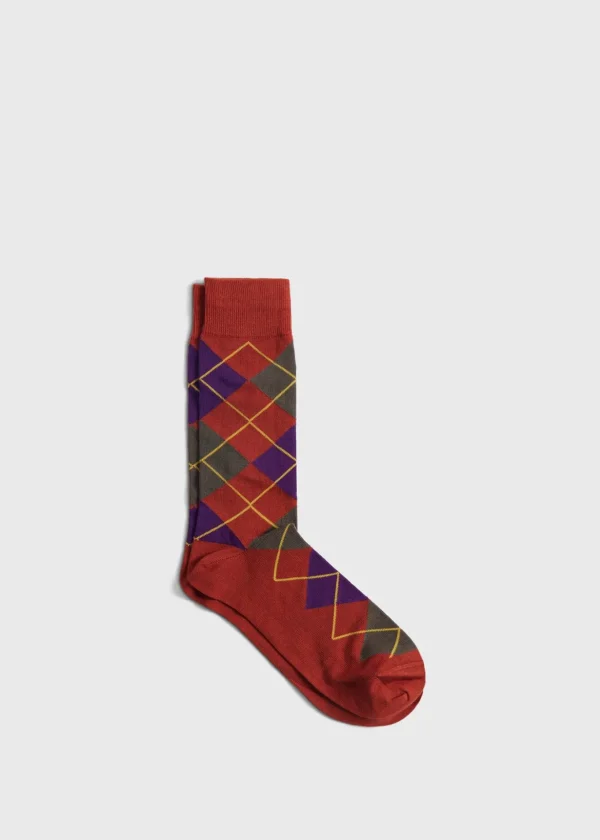 Cotton Blend Argyle Sock