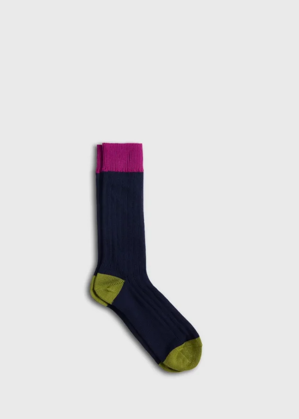 Cotton Blend Ribbed Sock