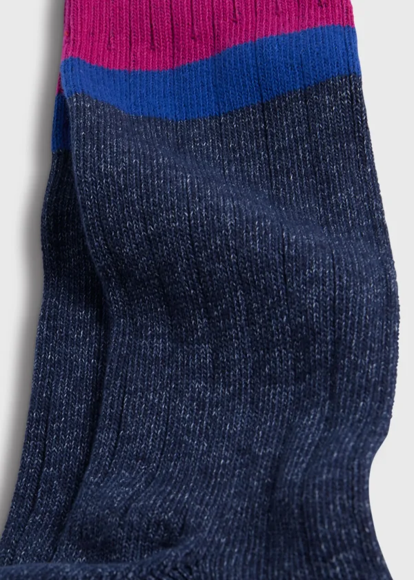 Cotton Denim Melange Sport Sock