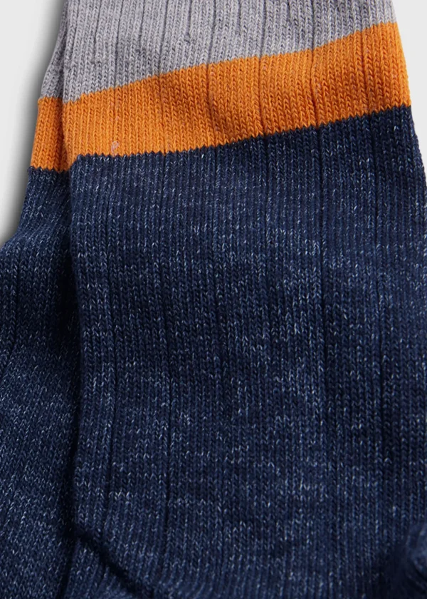 Cotton Denim Melange Sport Sock