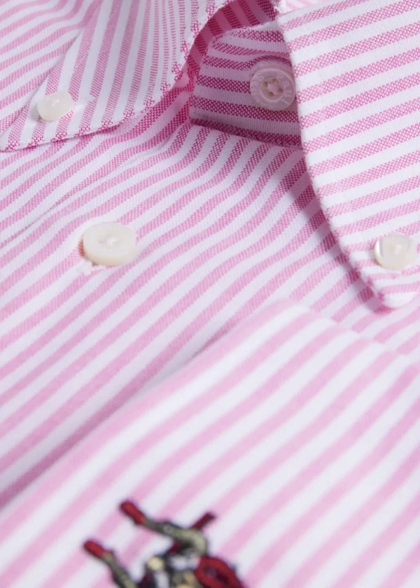 Cotton Oxford Striped Sport Shirt
