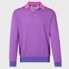 Cotton Stripe Long Sleeve Polo