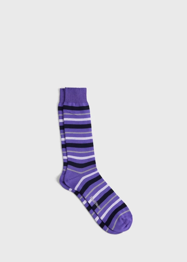Cotton Variegated Multicolor Stripe Sock