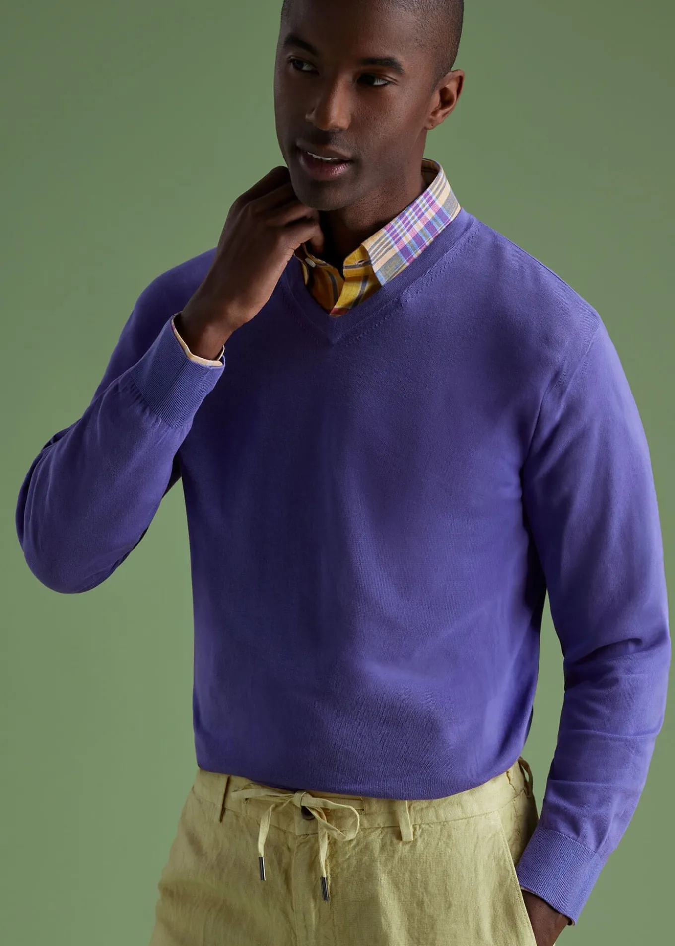 fine_gauge_cotton_vneck_s_1-2.webp Fine Gauge Cotton V-Neck Sweater