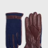 Knit And Leather Two Tone Glove