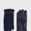 Knit And Leather Two Tone Glove