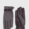 Knit And Leather Two Tone Glove