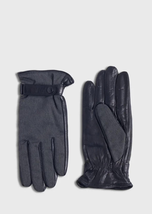 Knit And Leather Two Tone Glove