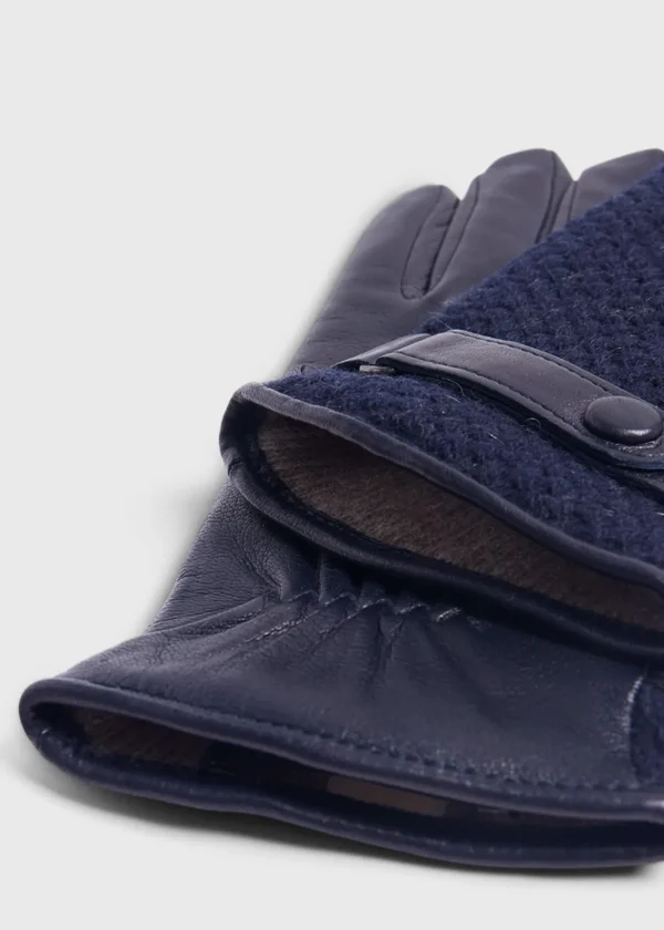 Knit And Leather Two Tone Glove