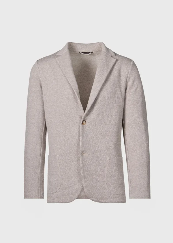 Linen & Cotton Piqué Knit Blazer