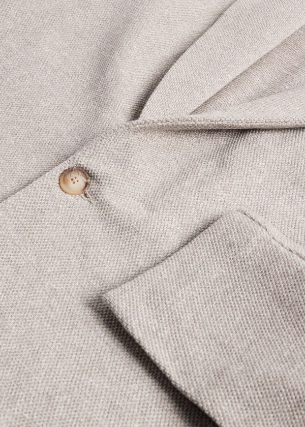 Linen & Cotton Piqué Knit Blazer
