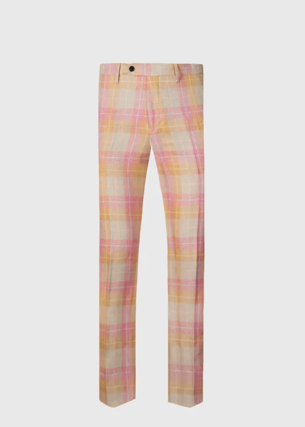 Linen & Cotton Plaid Trousers