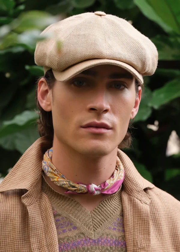 Linen Newsboy Hat