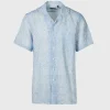 Linen Paisley Print Camp Shirt
