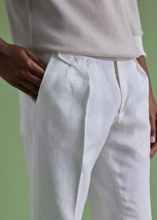 Linen Washed Pleated Front Trouser