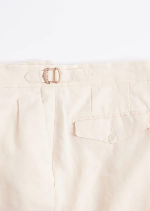 Linen Washed Pleated Front Trouser