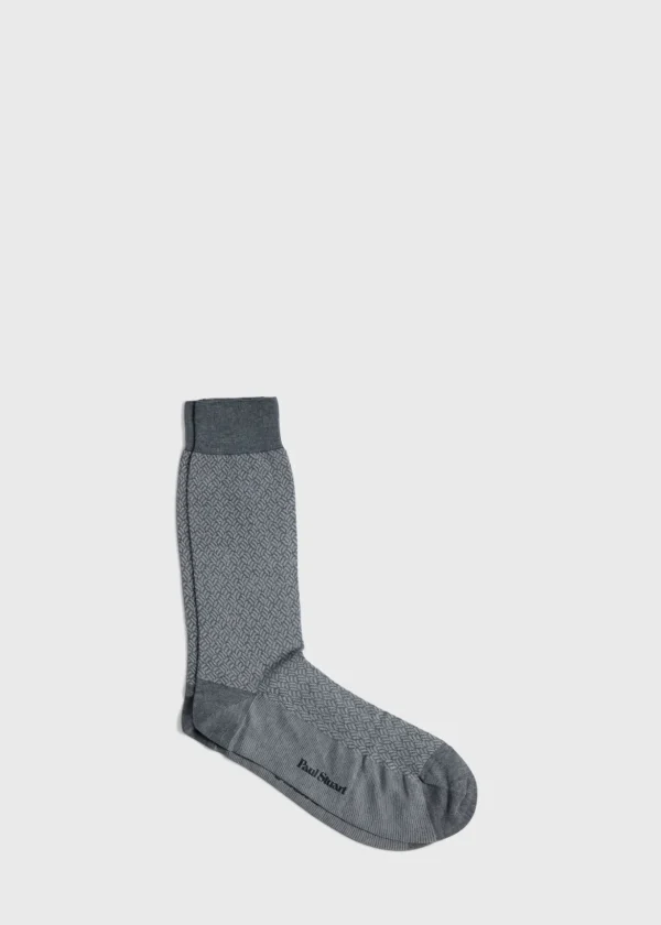 Mercerized Cotton Parquet Pattern Sock
