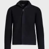 Merino Wool Ribbed Full Zip Cardigan