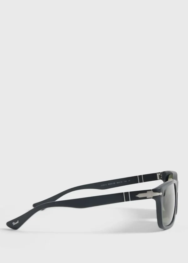 Persol® Black Sunglasses With Green Lens