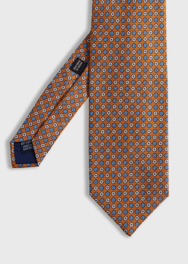 Printed Silk Floral Medallion Tie
