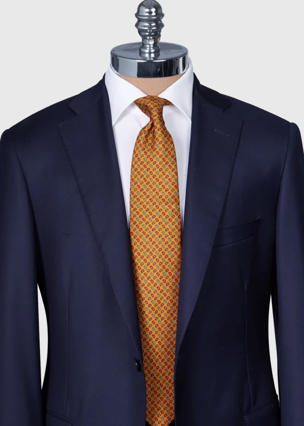 Printed Silk Madder Tossed Pine Tie