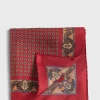 Printed Silk Medallion And Paisley Pocket Square