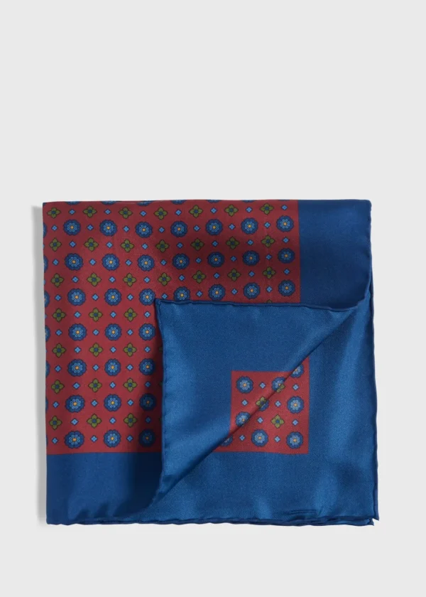 Printed Silk Medallion Pocket Square