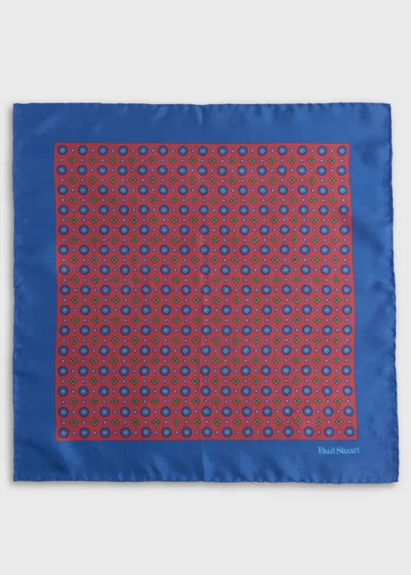 Printed Silk Medallion Pocket Square