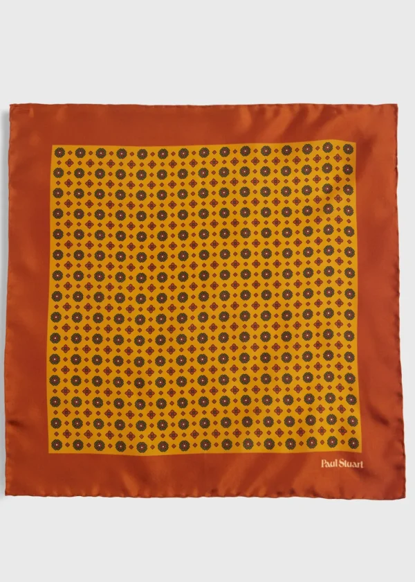 Printed Silk Medallion Pocket Square