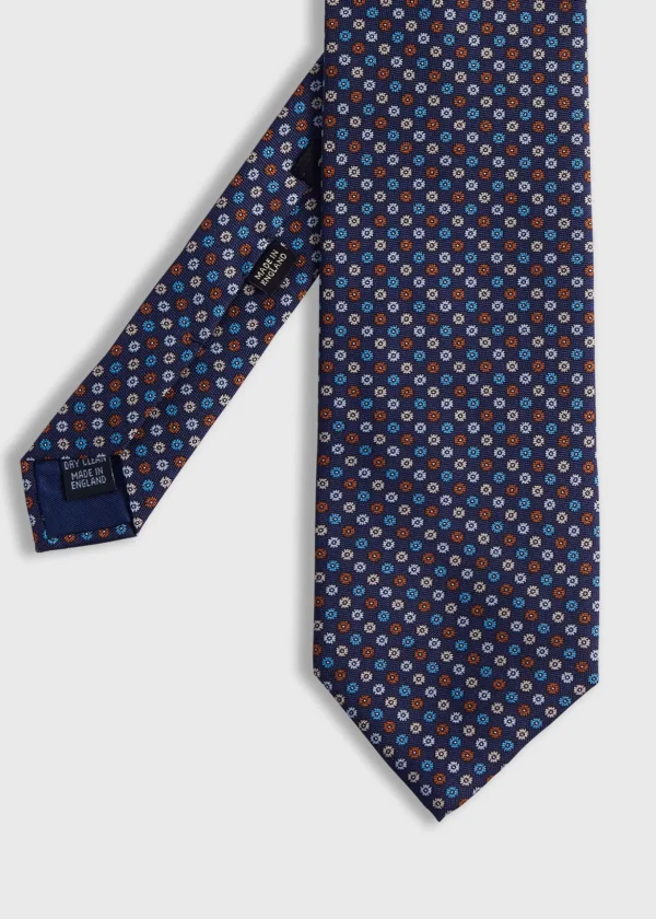 Printed Silk Micro Medallion Tie