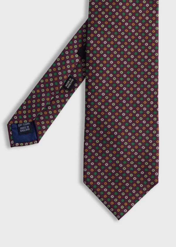 Printed Silk Micro Medallion Tie