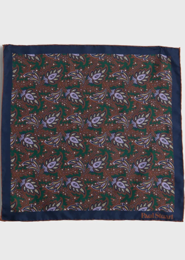 Printed Silk Paisley Pocket Square