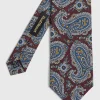 Printed Silk Summer Tossed Pine Tie