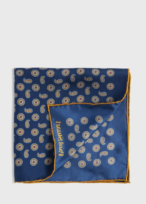 Printed Silk Tossed Medallion Pocket Square
