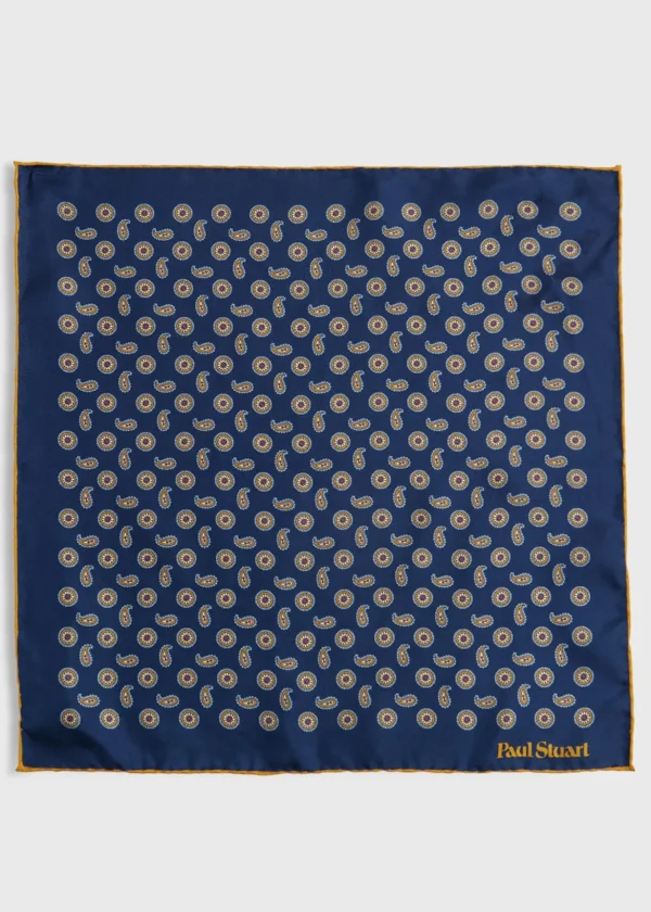 Printed Silk Tossed Medallion Pocket Square