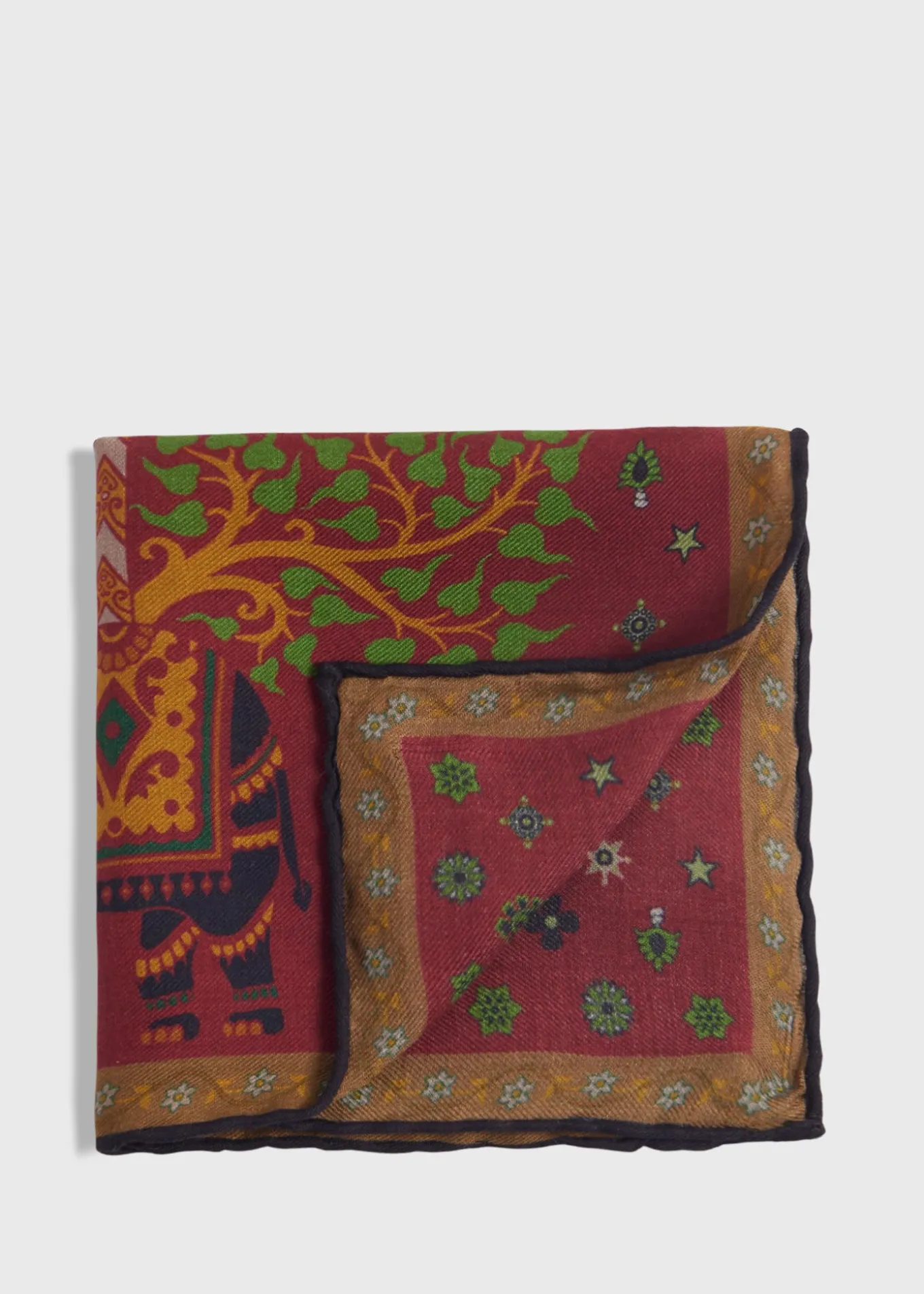 printed_tree_and_elephant_0.webp Printed Tree And Elephant Pocket Square